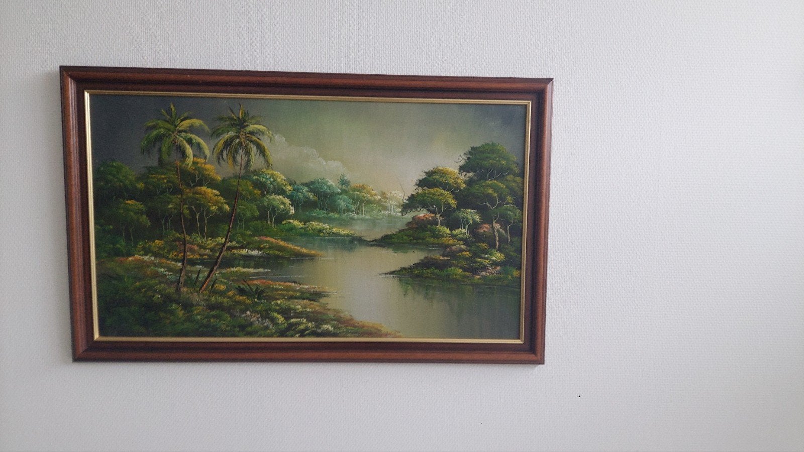 Schilderij: Indisch Landschap Indonesie, Ophalen of Verzenden