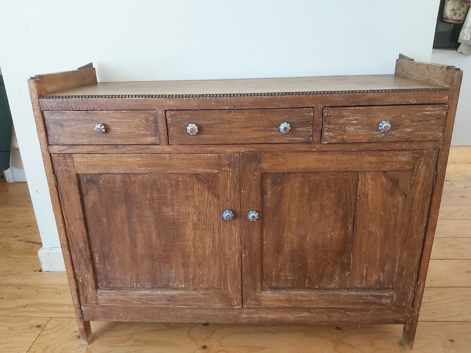 Vintage houten kast met lades en deuren, Ophalen