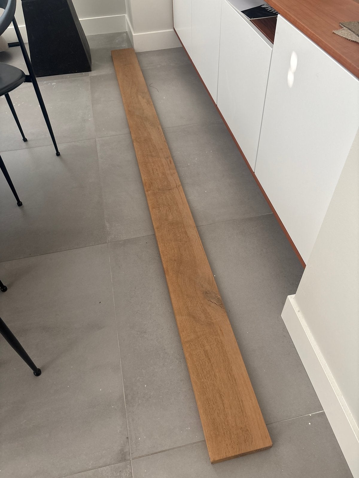 Eikenhouten plank wandplank - 260 cm lang, Doe-het-zelf en Verbouw, Hout en Planken, Gebruikt, Minder dan 25 mm, Eiken, Ophalen of Verzenden