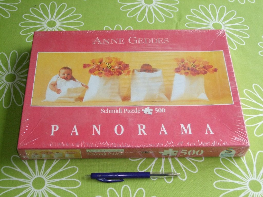 Nieuw in seal: Anne Geddes puzzel - 2 baby's in tas - 500 st, Ophalen of Verzenden, 500 t/m 1500 stukjes, Nieuw, Legpuzzel