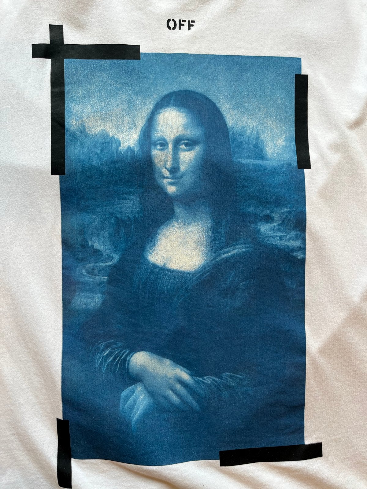 Off-White Mona Lisa Print T-shirt; maat L, Ophalen, Zo goed als nieuw, Maat 52/54 (L), Wit