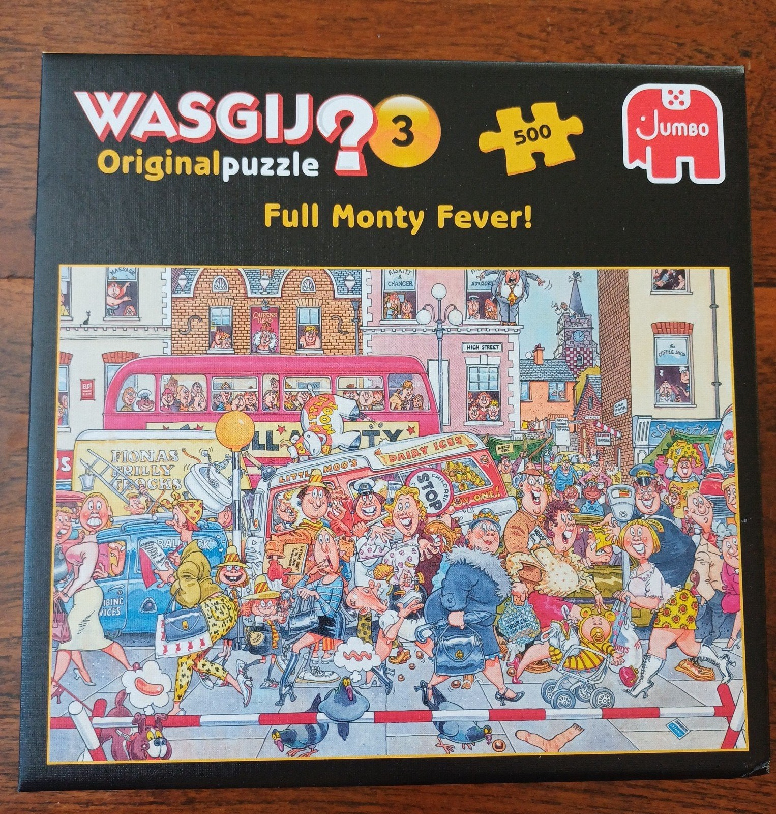 Wasgij Originalpuzzel 3: Full Monty Fever! (500 stukjes), Hobby en Vrije tijd, Ophalen of Verzenden, Minder dan 500 stukjes, Gebruikt