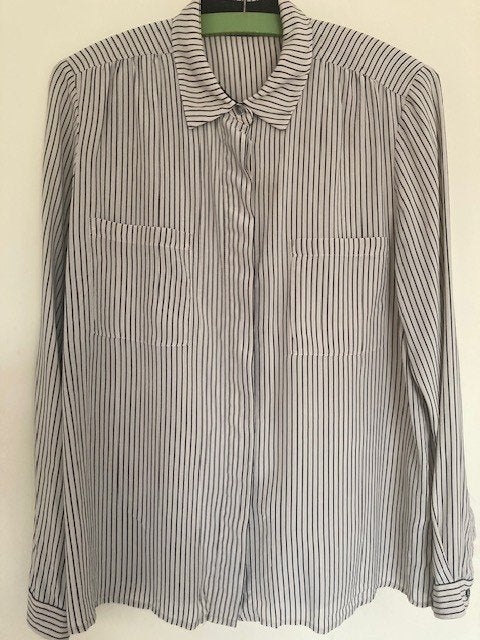 Repeat Zijden Gestreepte blouse, Repeat, Beige, Ophalen of Verzenden, Zo goed als nieuw