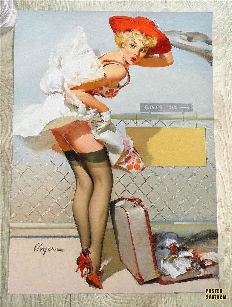 GIL ELVGREN 50s Pin up Grote Sexy Poster 50*70cm #2, Verzenden, Nieuw, A1 t/m A3, Film en Tv