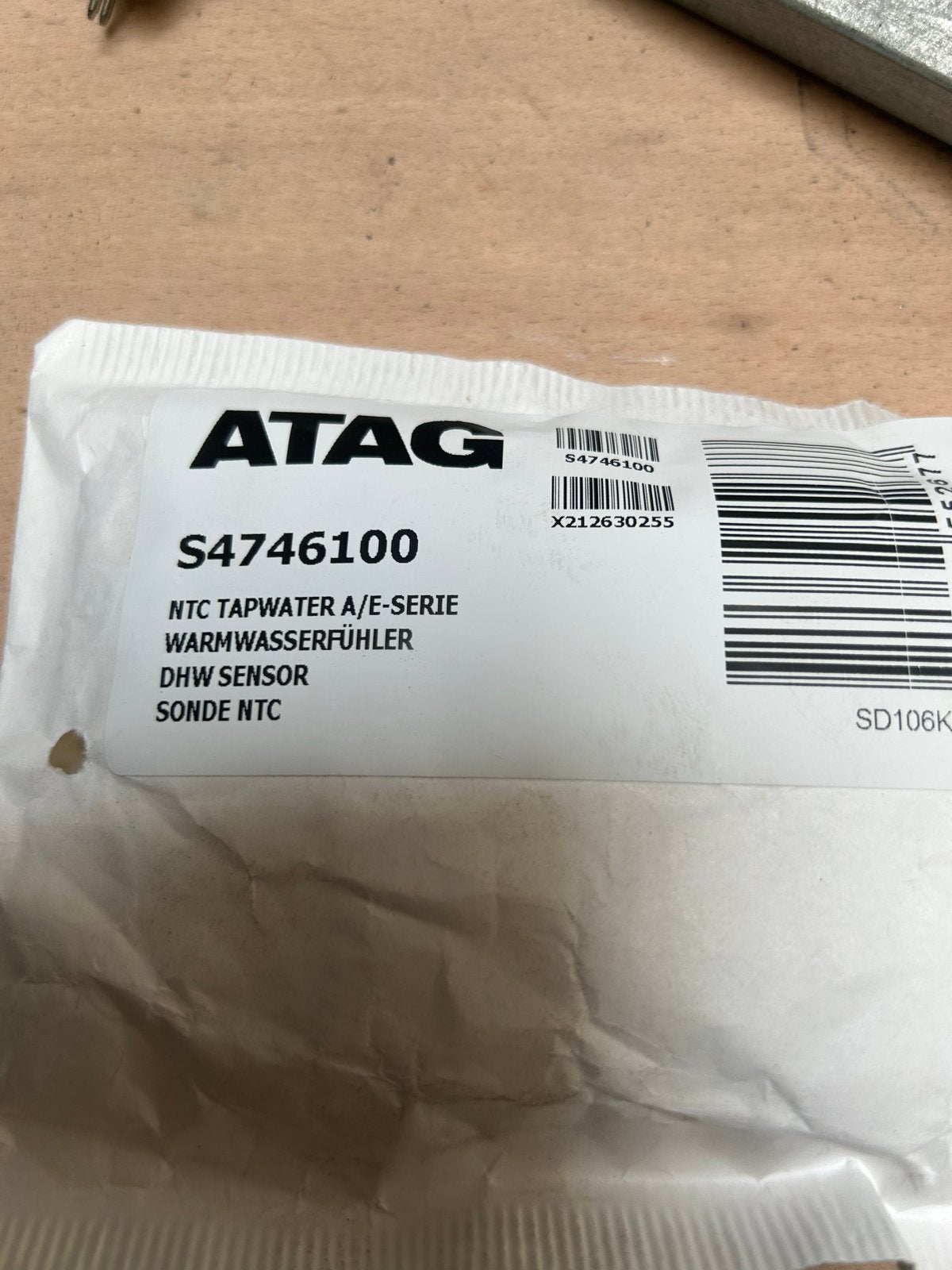 ATAG S4746100 NTC Tapwater A/E-serie DHW Sensor, Ophalen, Nieuw, Overige typen