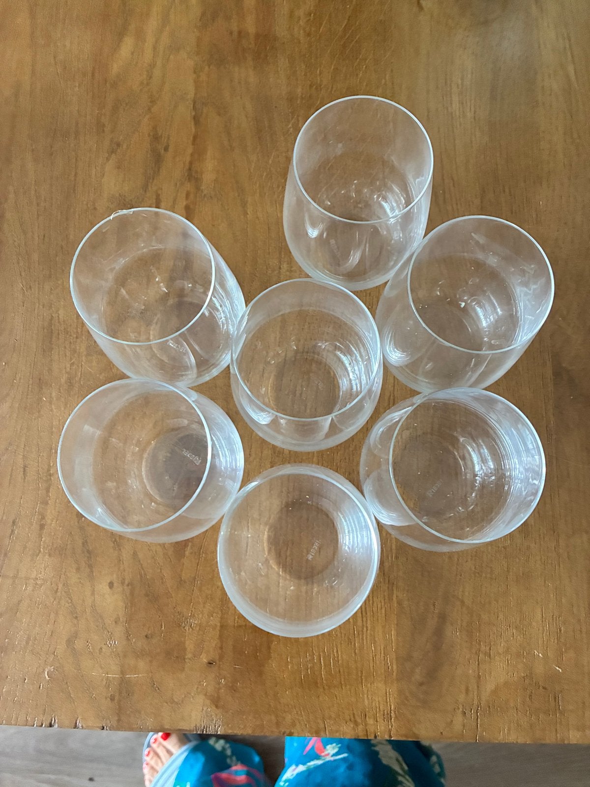 7 Riedell wijnglazen zonder poot, Ophalen, Glas of Glazen, Overige merken, Modern