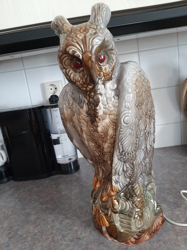 gezocht   deze  grote keramiek uil, Ophalen