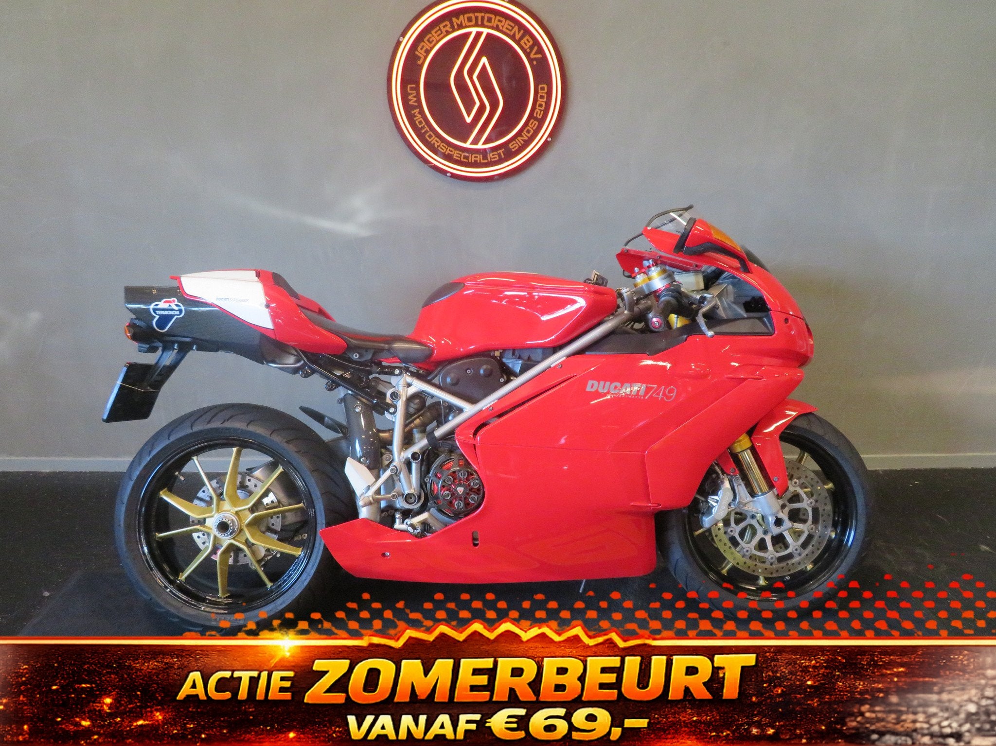 Ducati 749 S SUPER STRAK! TERMIGNONI (bj 2003), Motoren, Bedrijf, Super Sport