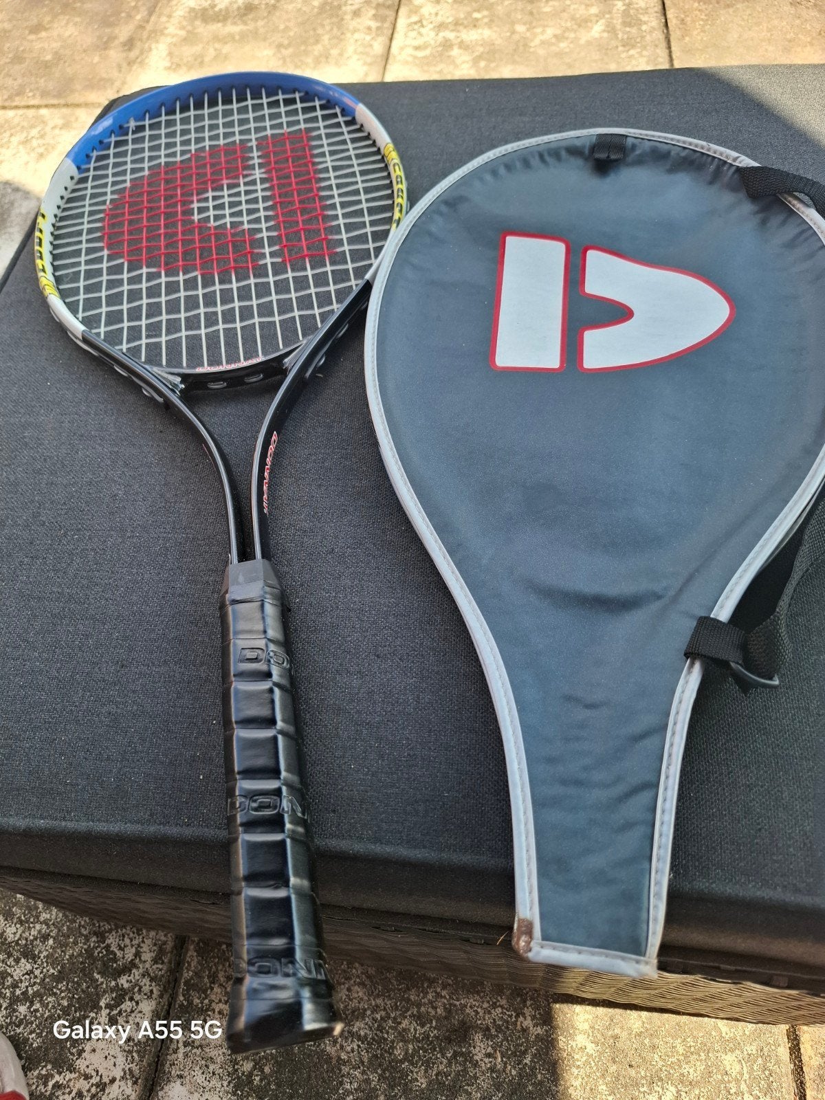 Donnay tennisracket met hoes - Gripmaat L3, Overige merken, Gebruikt, Onbekend, raadpleeg de officiële Donnay website voor details.