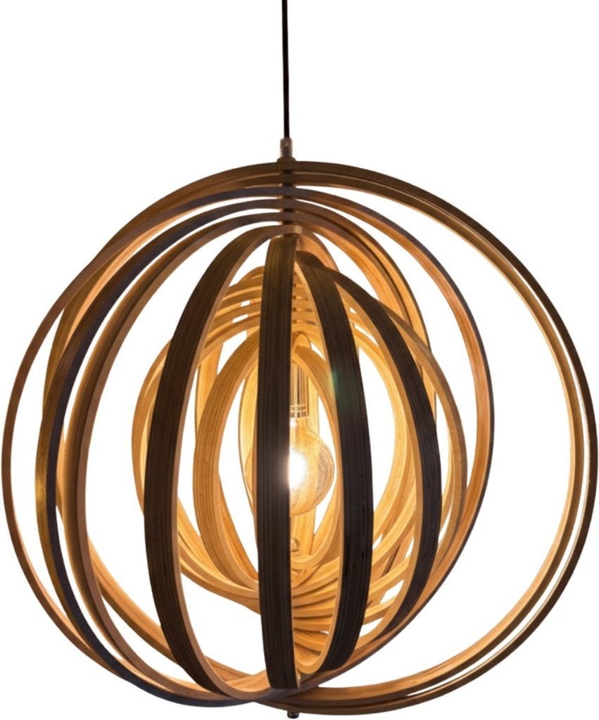 Chericoni Ring Hanglamp - 1 lichts - Ø60cm - Hout -, Ophalen, Nieuw, Hout, E27 (groot)