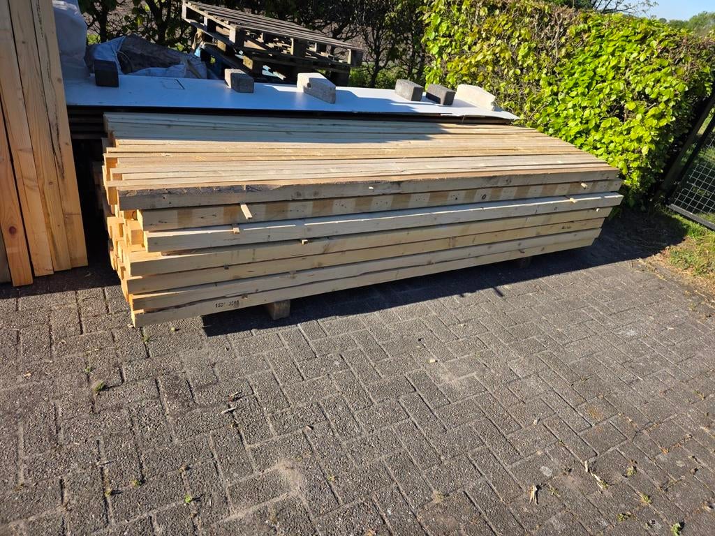 Vuren balken 3m, Doe-het-zelf en Verbouw, Hout en Planken, Ophalen, Balk, Vuren, 50 mm of meer