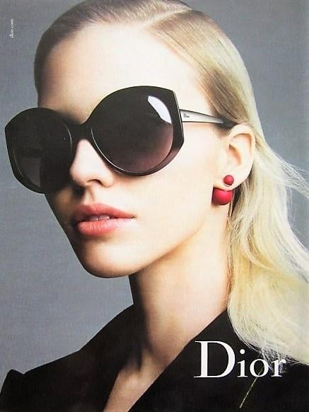 2 vintage advertenties reclames Dior fashion parfum, Ophalen of Verzenden, Gebruikt, Reclamebord