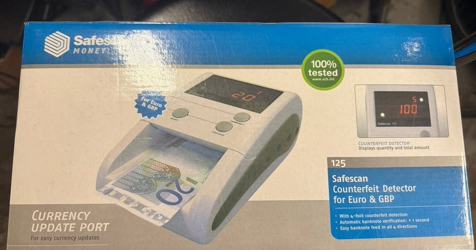 Safescan 125 Valsgelddetector voor Euro & GBP, Ophalen of Verzenden
