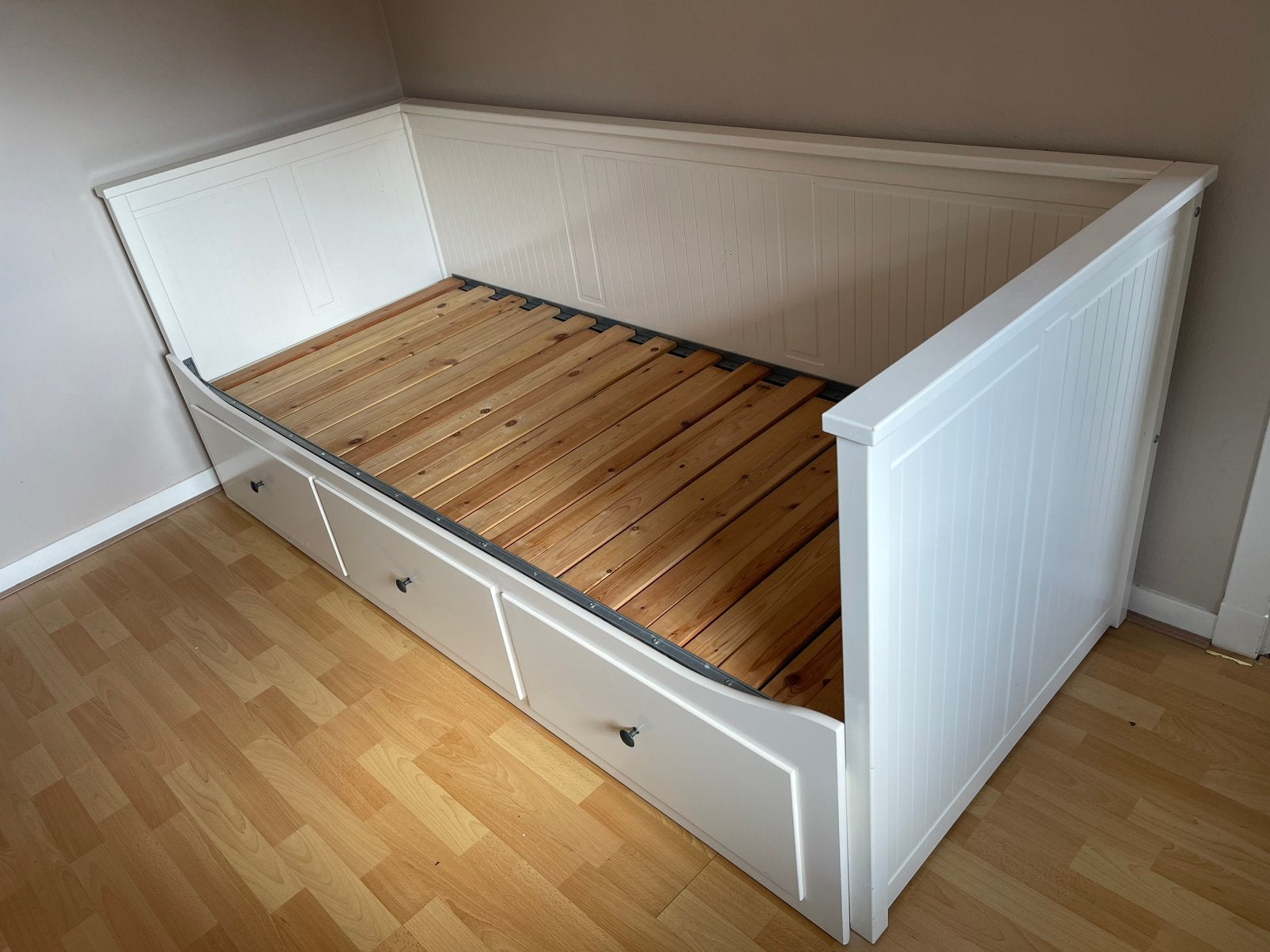 Uitschuifbed IKEA Hemnes, Ophalen, Gebruikt, Wit, Tweepersoons