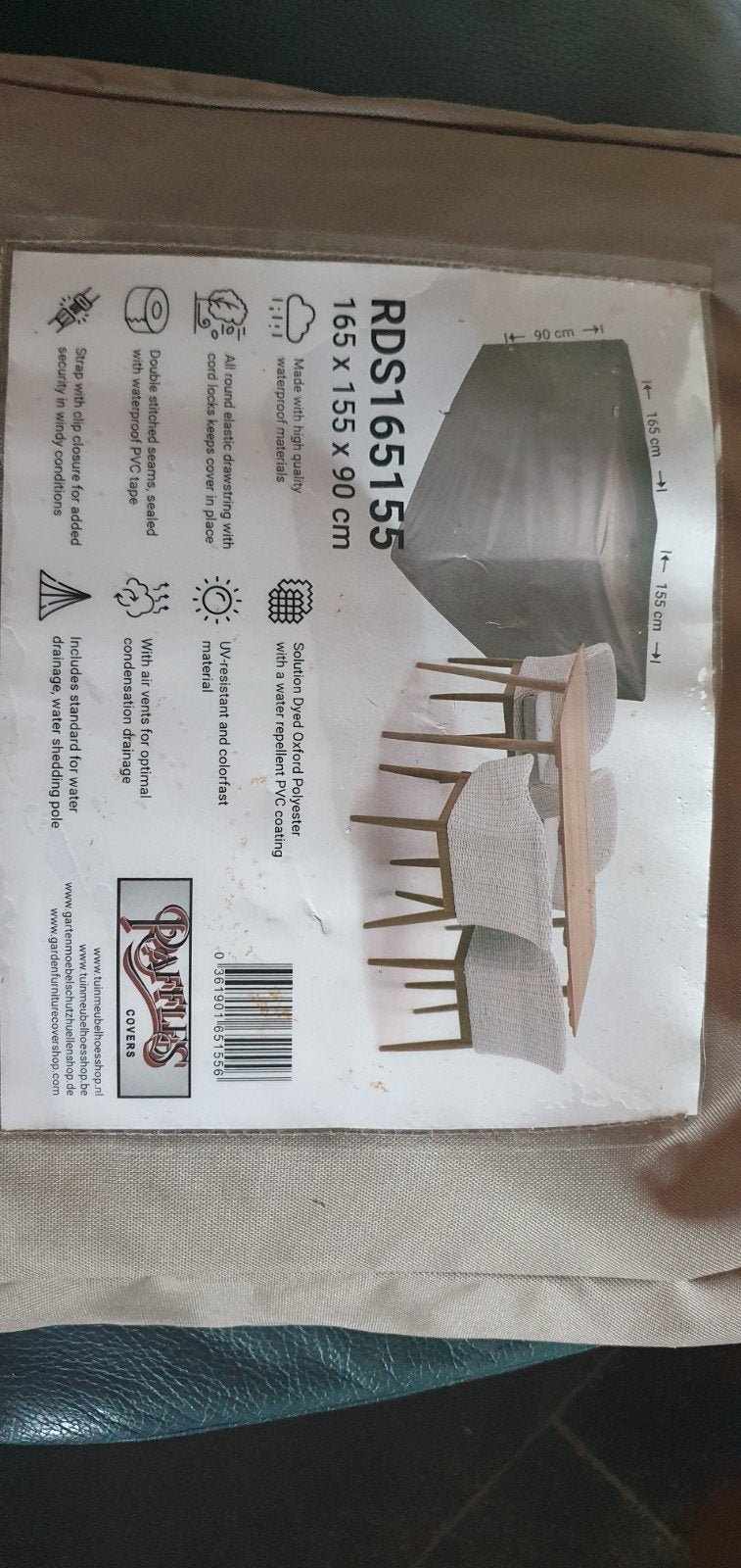 Hoes voor tuinmeubelen 165x155x90, Ophalen of Verzenden