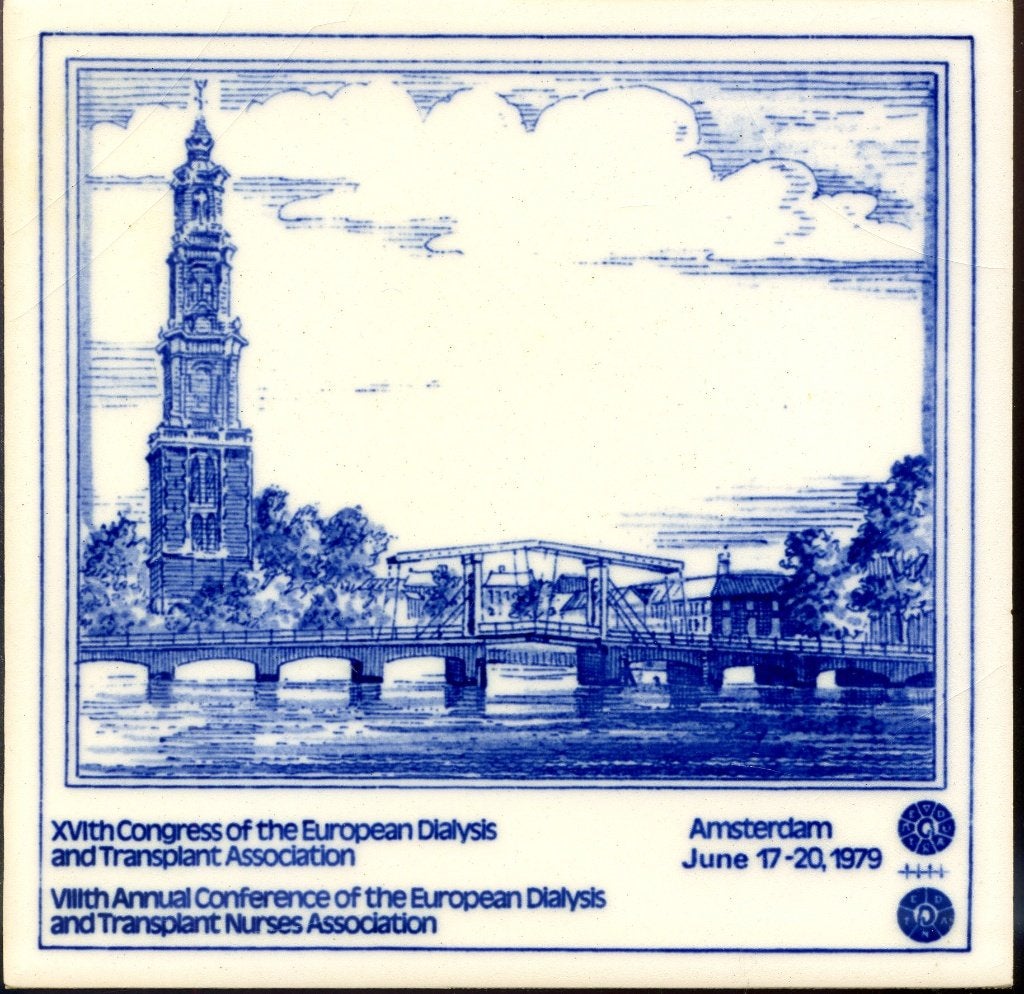 Delft handgemaakte congres‑tegel – Amsterdam 1979, Ophalen of Verzenden