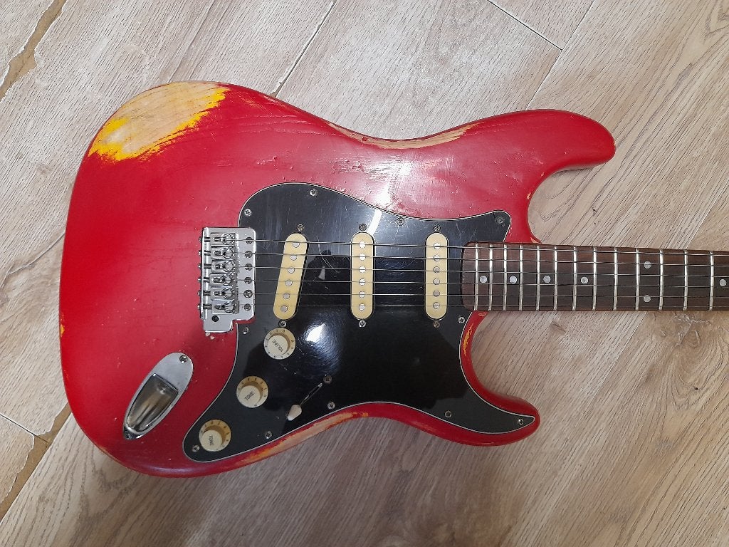 Red Ash stratocaster, Muziek en Instrumenten, Ophalen of Verzenden, Gebruikt, Solid body, Overige merken