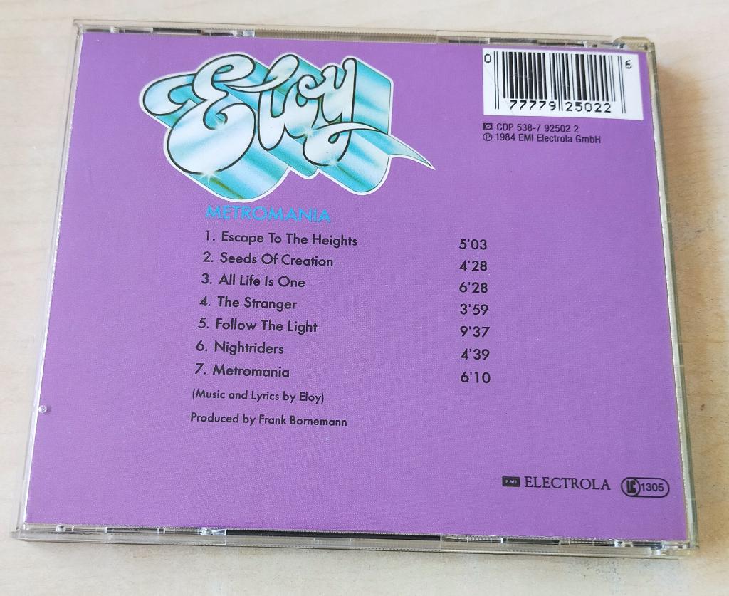Eloy - Metromania CD 1984/199?, Ophalen of Verzenden, Gebruikt