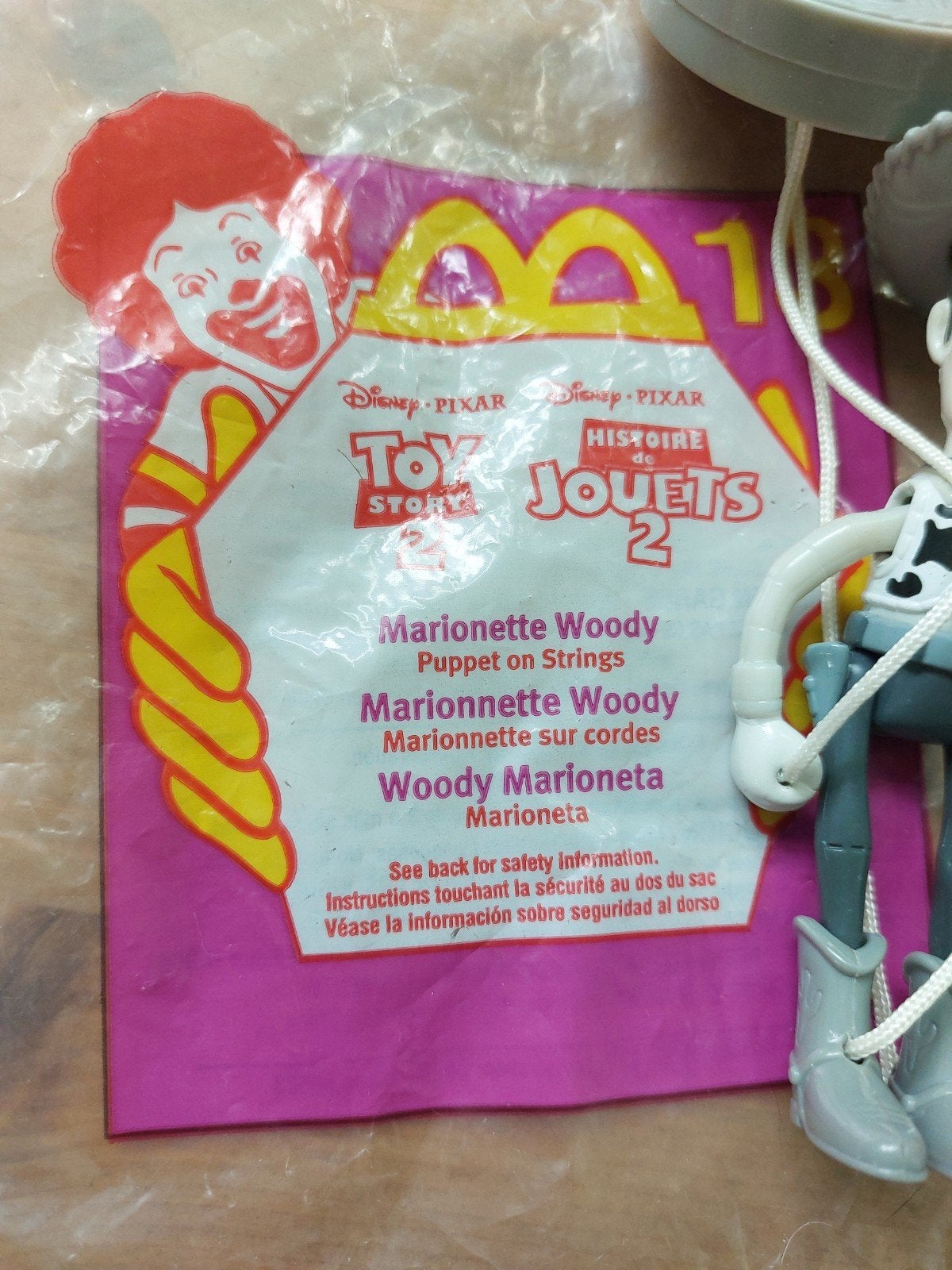 Toy story 2 mcdonalds speeltje marionette Woody, Verzamelen, Disney, Ophalen of Verzenden