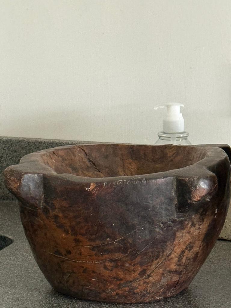 Oude houten vijzel, Antiek en Kunst, Ophalen of Verzenden
