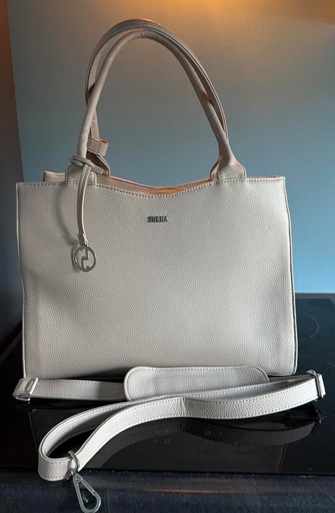Stijlvolle beige laptoptas van SOCHA met schouderband, Ophalen of Verzenden, Zo goed als nieuw, Beige
