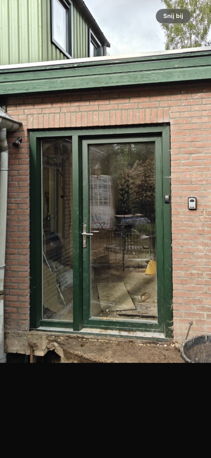 Glazen Finstr voordeur met kozijn en dubbel glas (bos groen), Ophalen, 120 cm of meer, 215 cm of meer, Glas