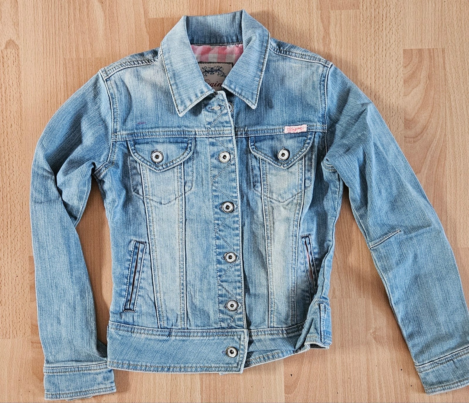 vingino spijkerjas, Kinderen en Baby's, Kinderkleding | Maat 152, Meisje, Ophalen of Verzenden, Zo goed als nieuw, Vingino