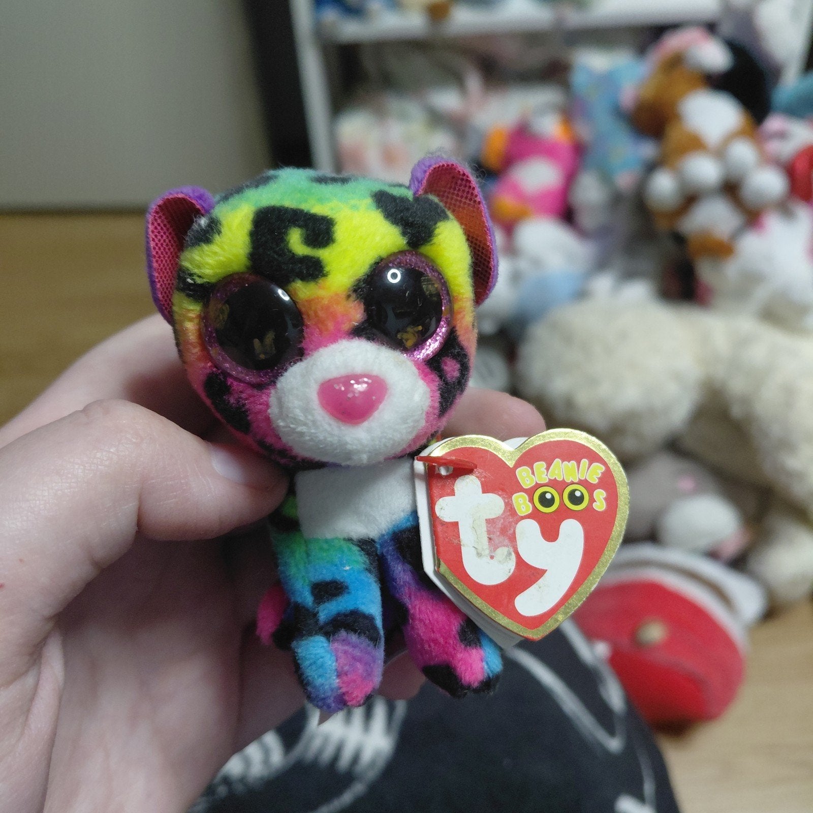 Ty Beanie Boos Dotty the Rainbow Leopard sleutelhanger, Overige karakters, Overige typen, Ophalen of Verzenden, Meerkleurig