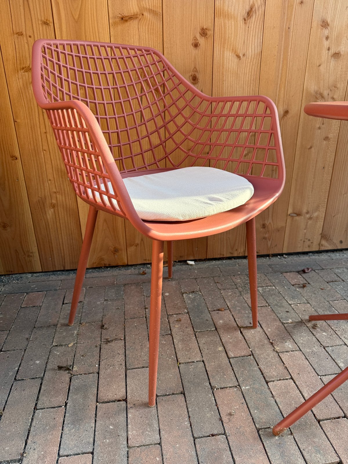 8x tuinstoel terracotta Webbing Kwantum, Ophalen, Nieuw, Aluminium, Stapelbaar
