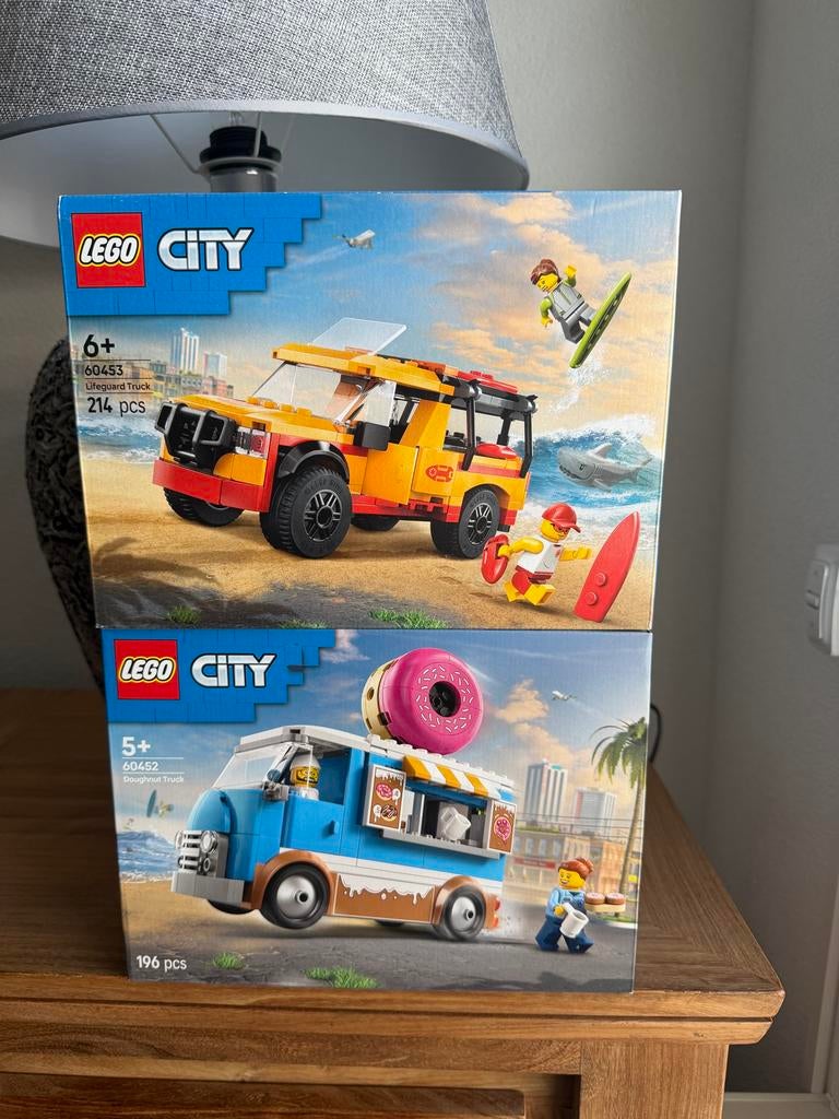 Lego City 60453 Lifeguard Truck & 60452 Doughnut Truck NIEUW, Ophalen of Verzenden, Nieuw, Complete set, Lego