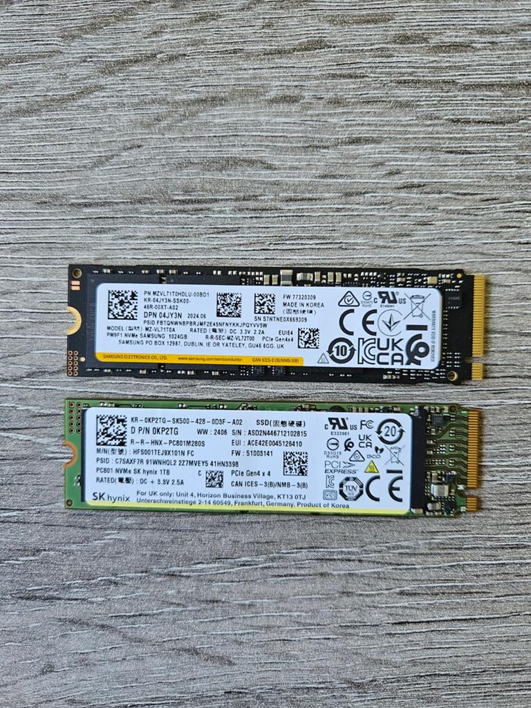 2x SSD 1TB: Samsung & SK Hynix, Intern, Gebruikt, Server, SSD