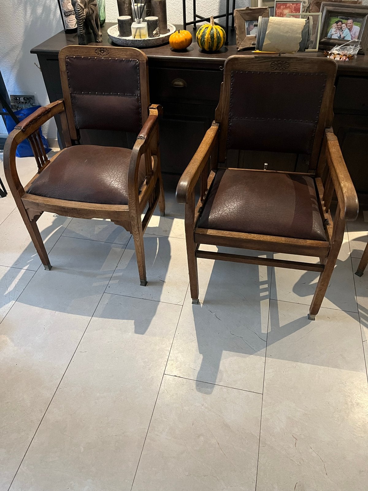 Antieke kappersstoelen uit begin 20e eeuw (set of per stuk), Antiek en Kunst, Ophalen