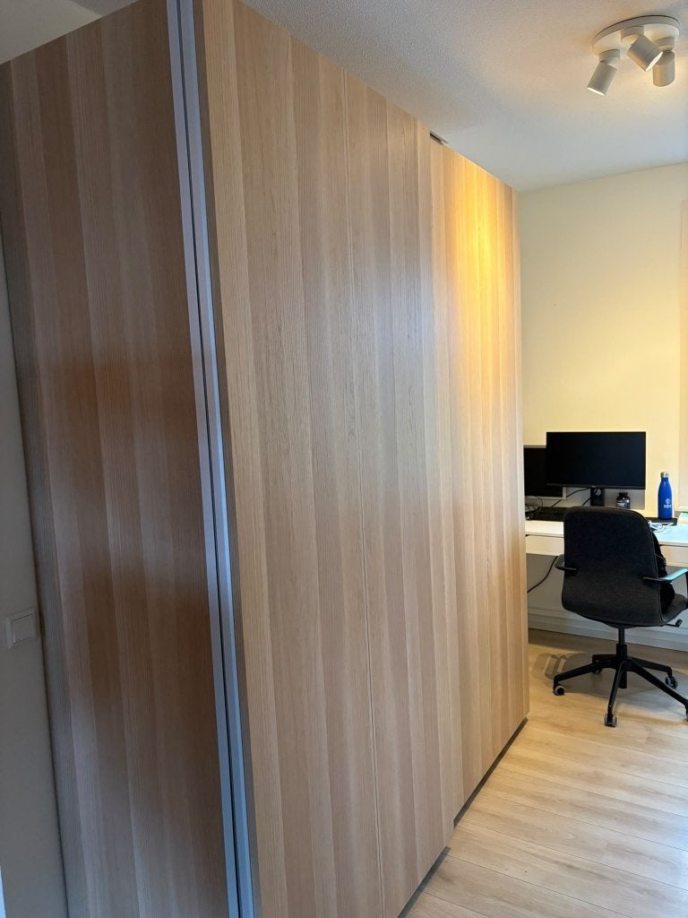 IKEA PAX kledingkast 200x58x236 HASVIK eiken schuifdeuren, Ophalen, 200 cm of meer, Zo goed als nieuw, 200 cm of meer