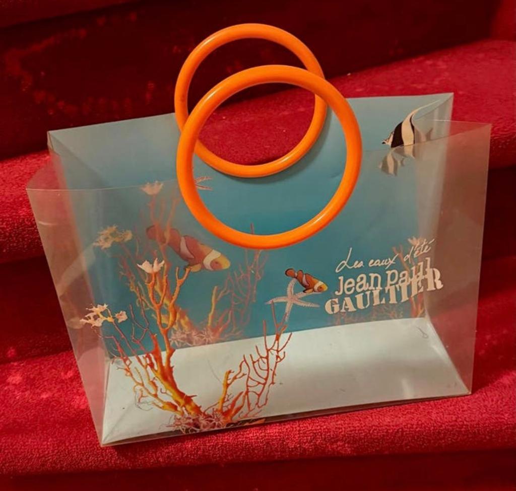 Mooie hard plastic tas Gaultier Les eaux d’été, Ophalen of Verzenden, Nieuw, Toebehoren
