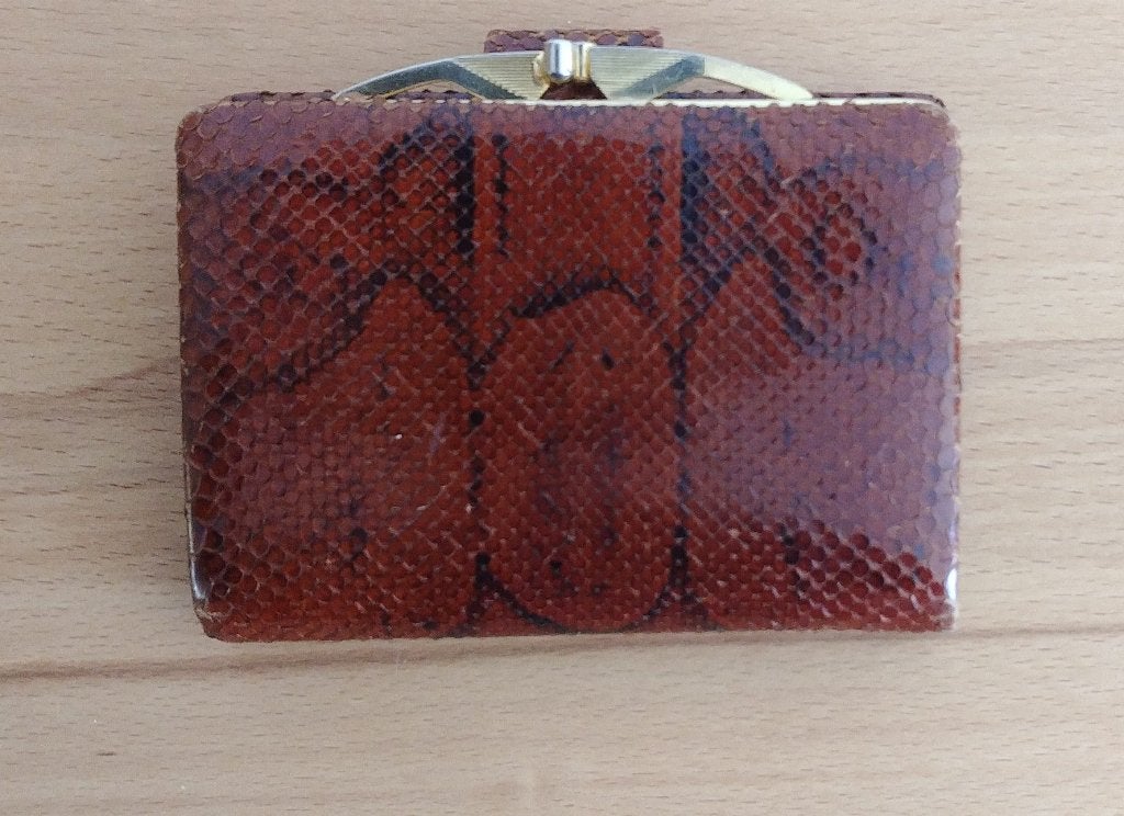leren portemonnee beurs dames bruin met knip, Ophalen of Verzenden, Gebruikt, Bruin