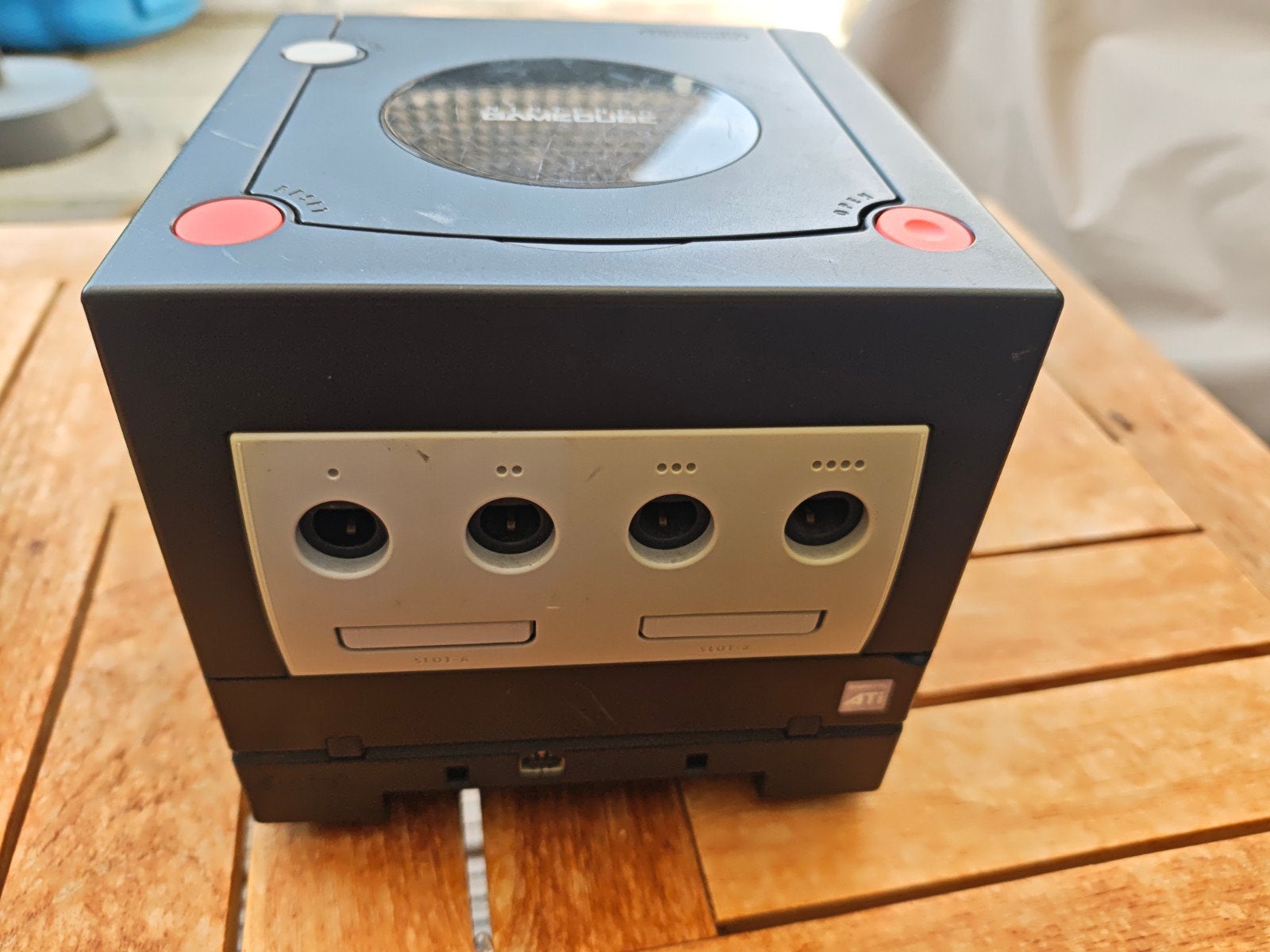 Nintendo GameCube - Oranje Knoppen - Leest geen discs, Spelcomputers en Games, Ophalen of Verzenden, Niet werkend, Zwart, Zonder controller