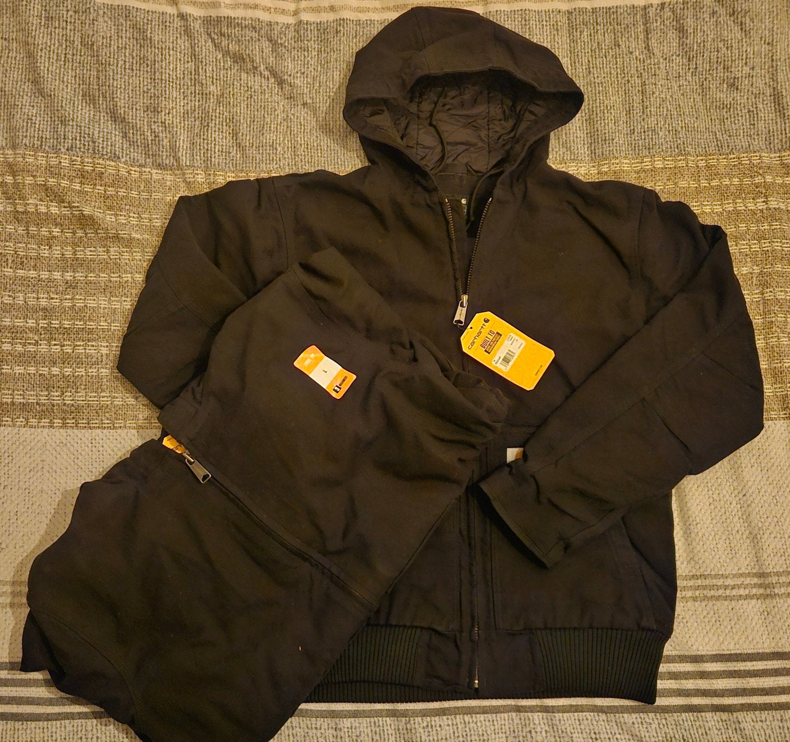 Carhartt -Loose Fit Washed Duck Insulated Active Jack Ds9/10, Verzenden, Zwart, Carhartt, Nieuw