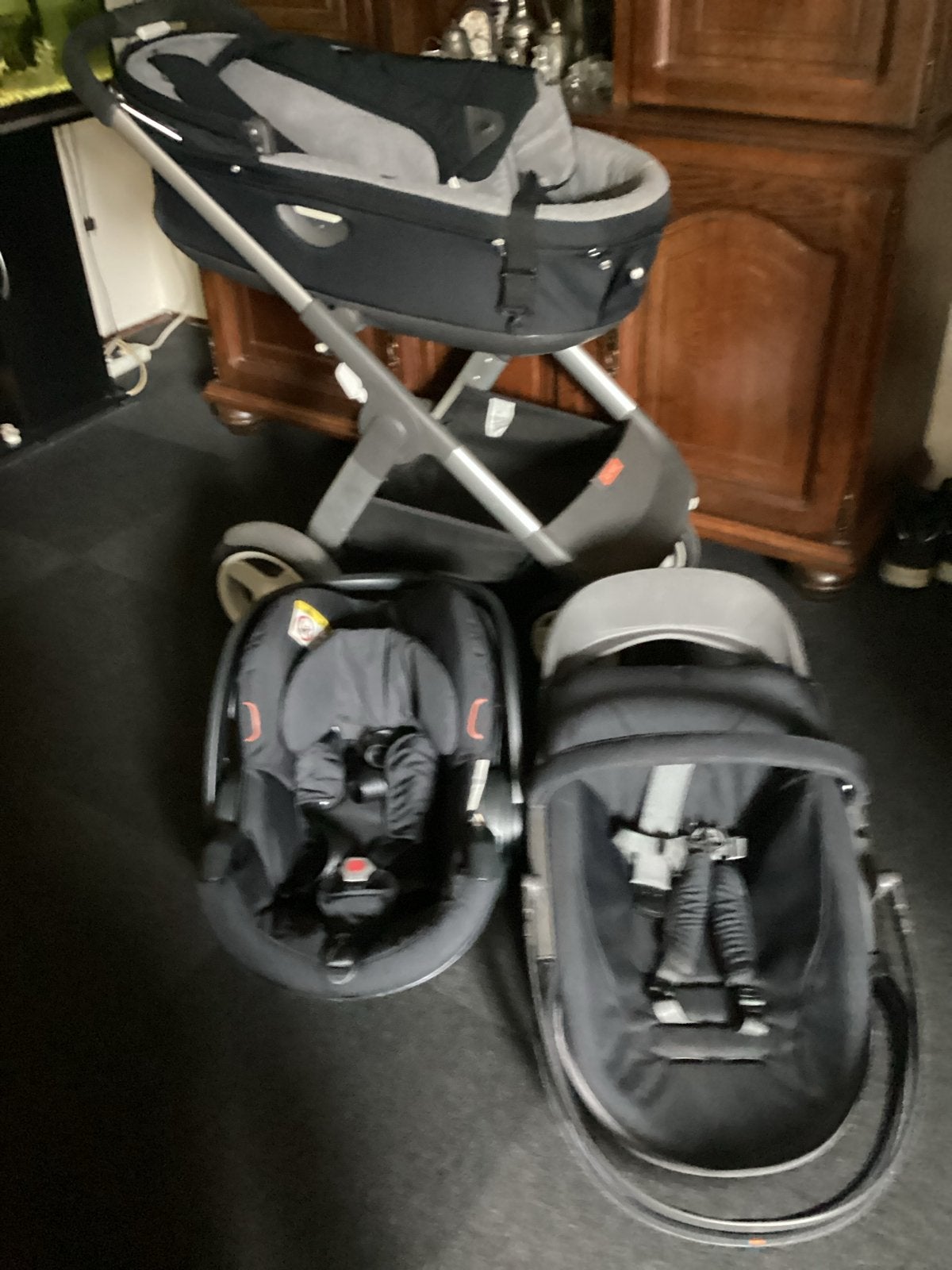Stokke kinderwagen met Maxi-Cosi en toebehoren, Kinderen en Baby's, Gebruikt, Combiwagen, Met autostoeltje, Ophalen