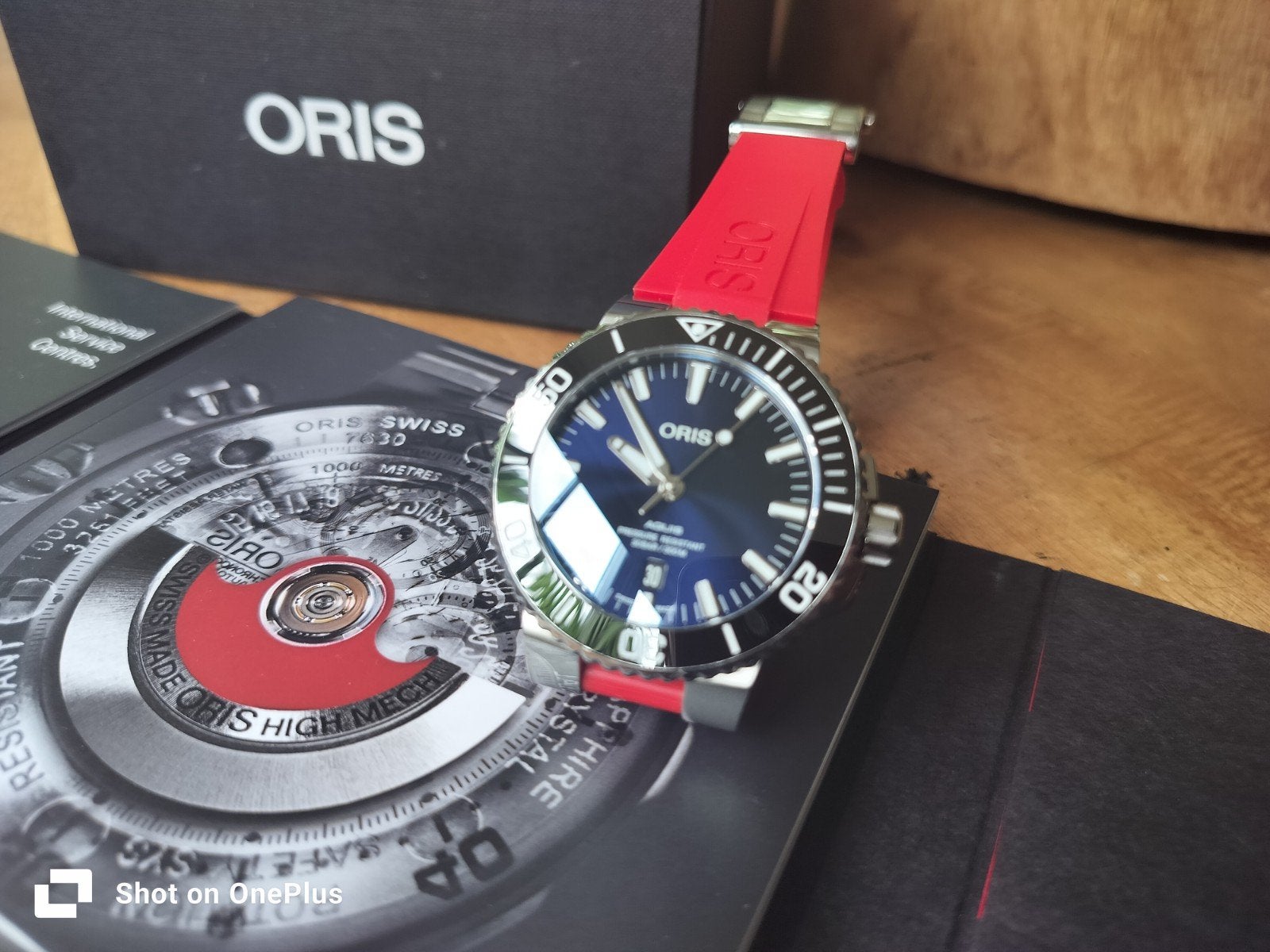 Mooi Oris Aquis Date duik horloge - Zo goed als nieuw, Overige merken, Staal, Polshorloge, Kunststof