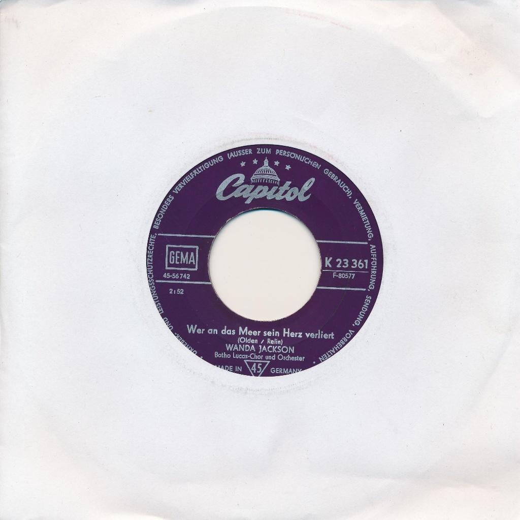 2812 Wanda Jackson - Wer an das meer sein Herz verliert, Gebruikt, 7 inch, Single, Ophalen of Verzenden