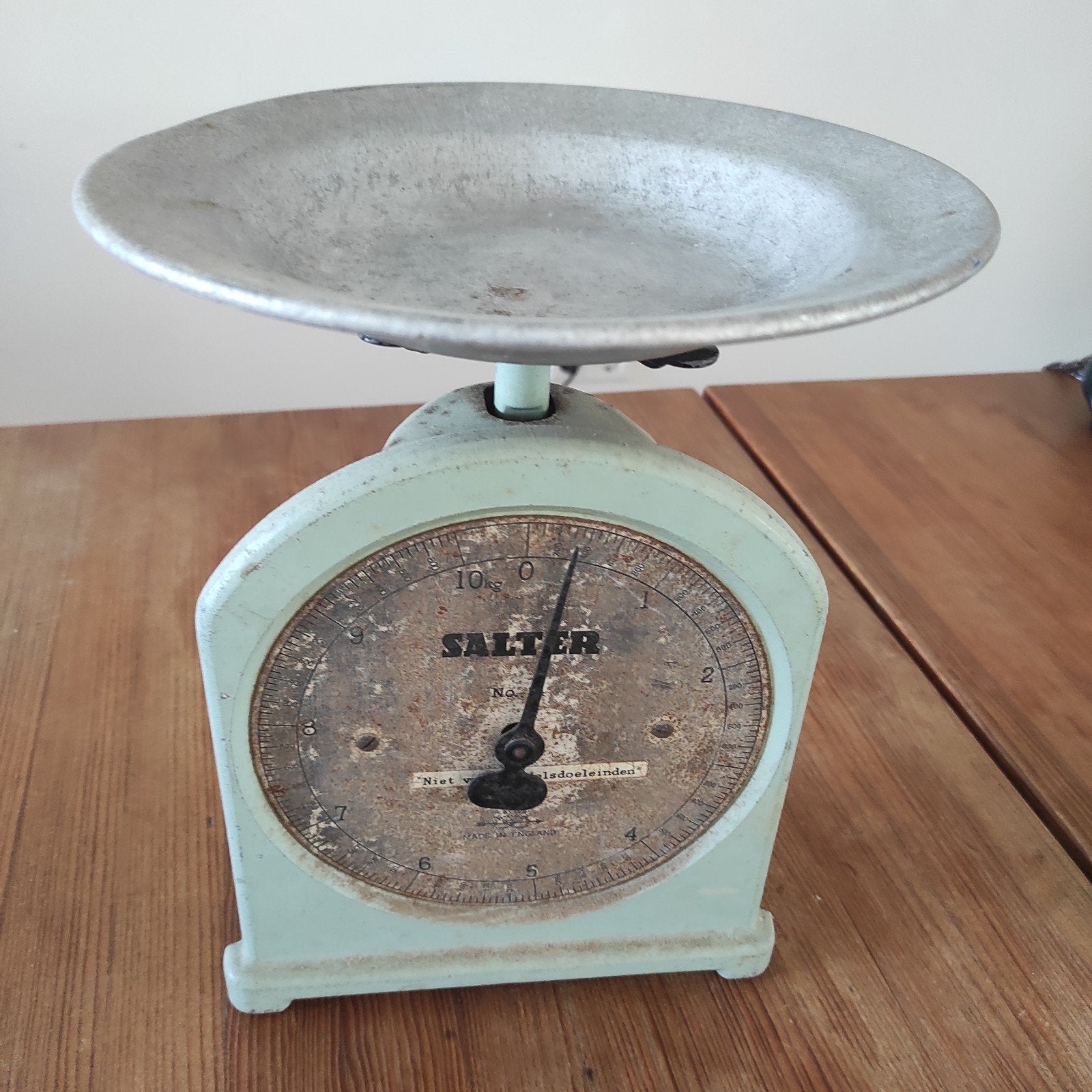 Vintage Salter Keukenweegschaal - Groen Metaal, Ophalen of Verzenden