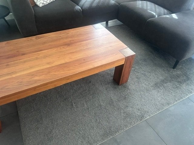 Notenhouten salontafel, Ophalen, Gebruikt, 100 tot 150 cm, Notenhout