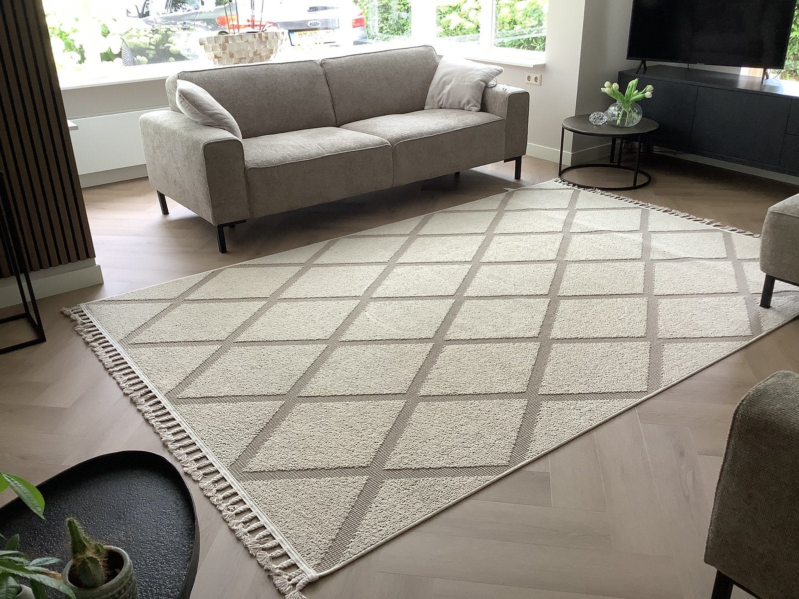 Als NIEUW! Vloerkleed beige groot 200x300 cm kleed ecru, Ophalen, Beige, 200 cm of meer, Rechthoekig