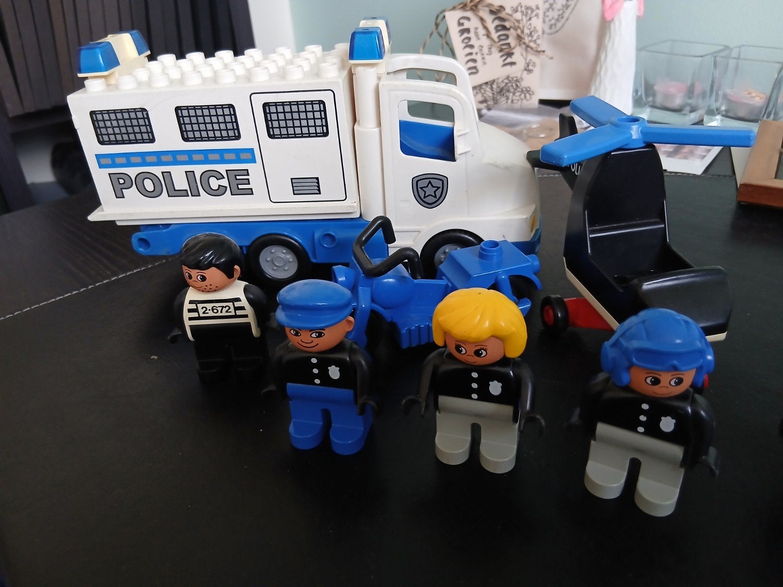 Lego Duplo Politie set met bus, helikopter en figuren, Kinderen en Baby's, Speelgoed | Duplo en Lego, Ophalen of Verzenden, Duplo