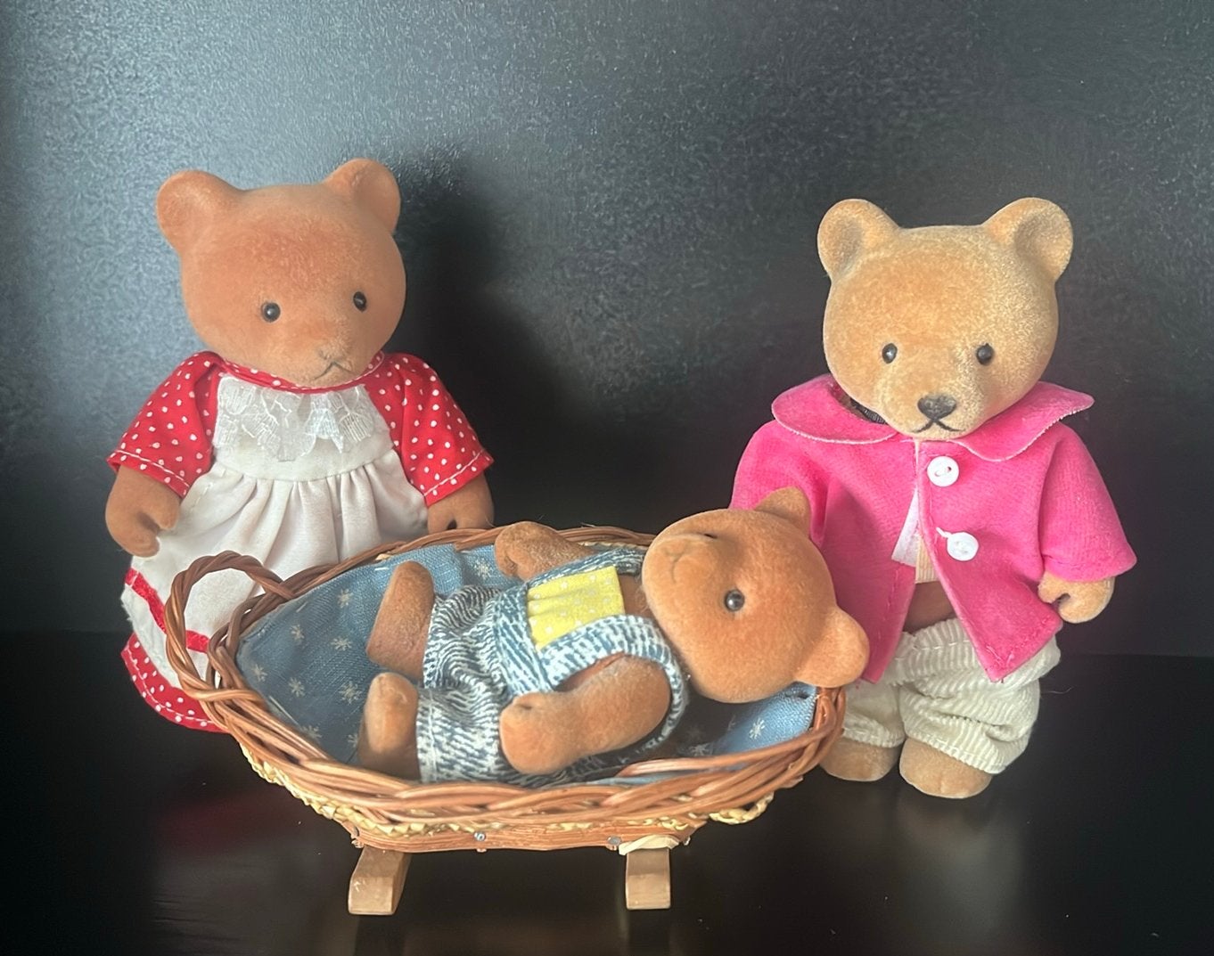 Vintage beren set simba, mama met baby beer en vader, Ophalen of Verzenden, Gebruikt, Stoffen beer, Overige merken