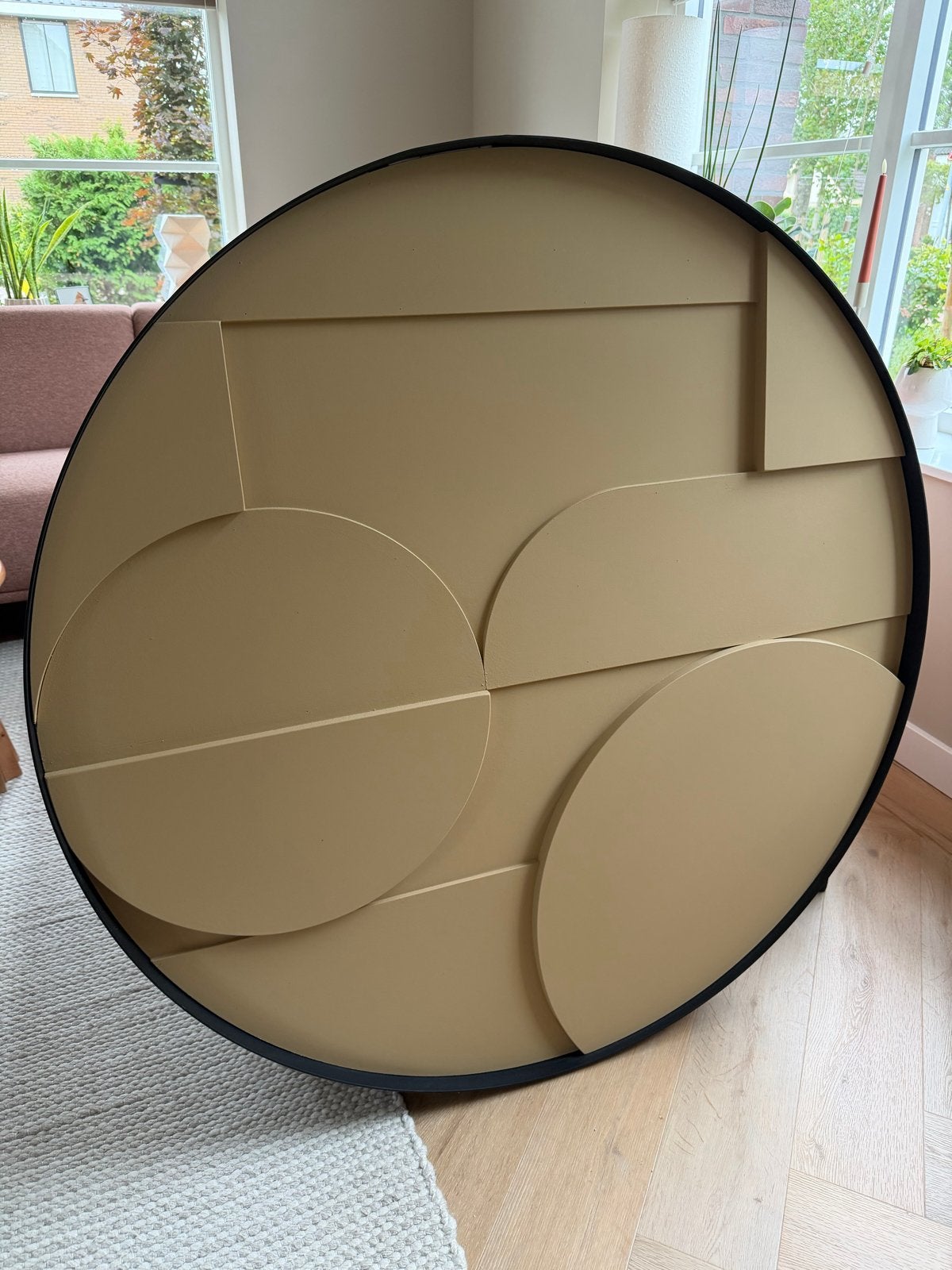 WOOOD Fiona Wandcirkel - Minimalistisch Artwork Ø 115 cm, 115 cm, 115 cm, Hout, Zo goed als nieuw