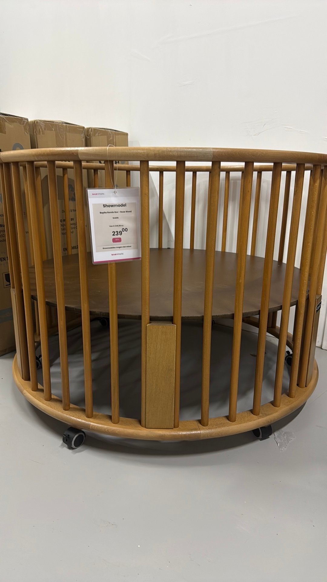 Bopita Rondo Box Rose Wood 95cm, Kinderen en Baby's, Boxen, Ophalen, Zo goed als nieuw