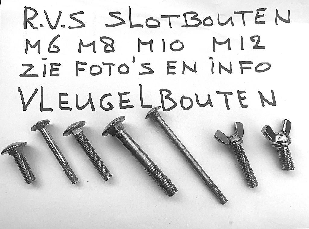Veel RVS slotbouten M6 M8 M10 RVS vleugelbouten M8 - M10, 100 tot 250 mm, Nieuw, Ophalen of Verzenden, Rvs
