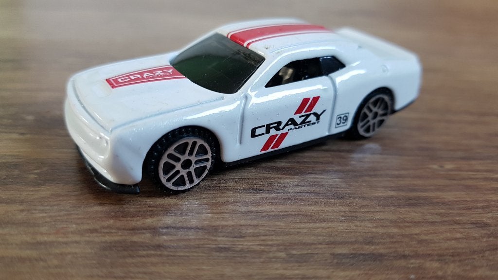 Dodge Challenger modelauto wit, Ophalen of Verzenden, Zo goed als nieuw, Auto