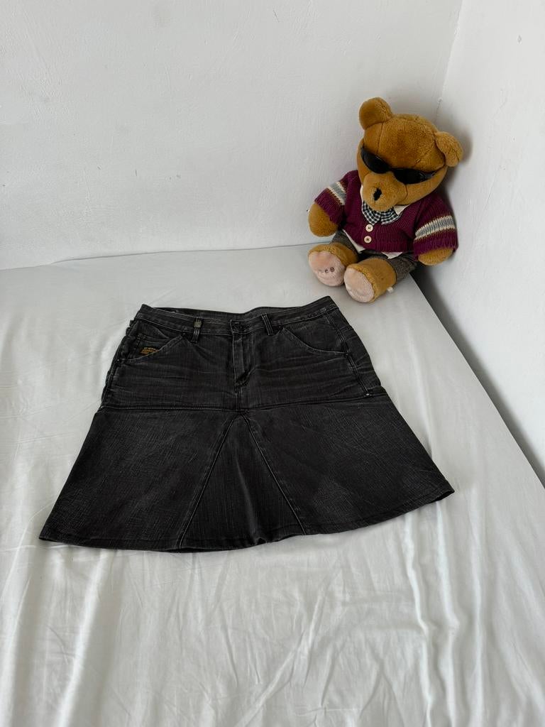 G-Star RAW denim rok, Kleding | Dames, Rokken, Zo goed als nieuw, Maat 38/40 (M), Zwart, Boven de knie, Ophalen of Verzenden